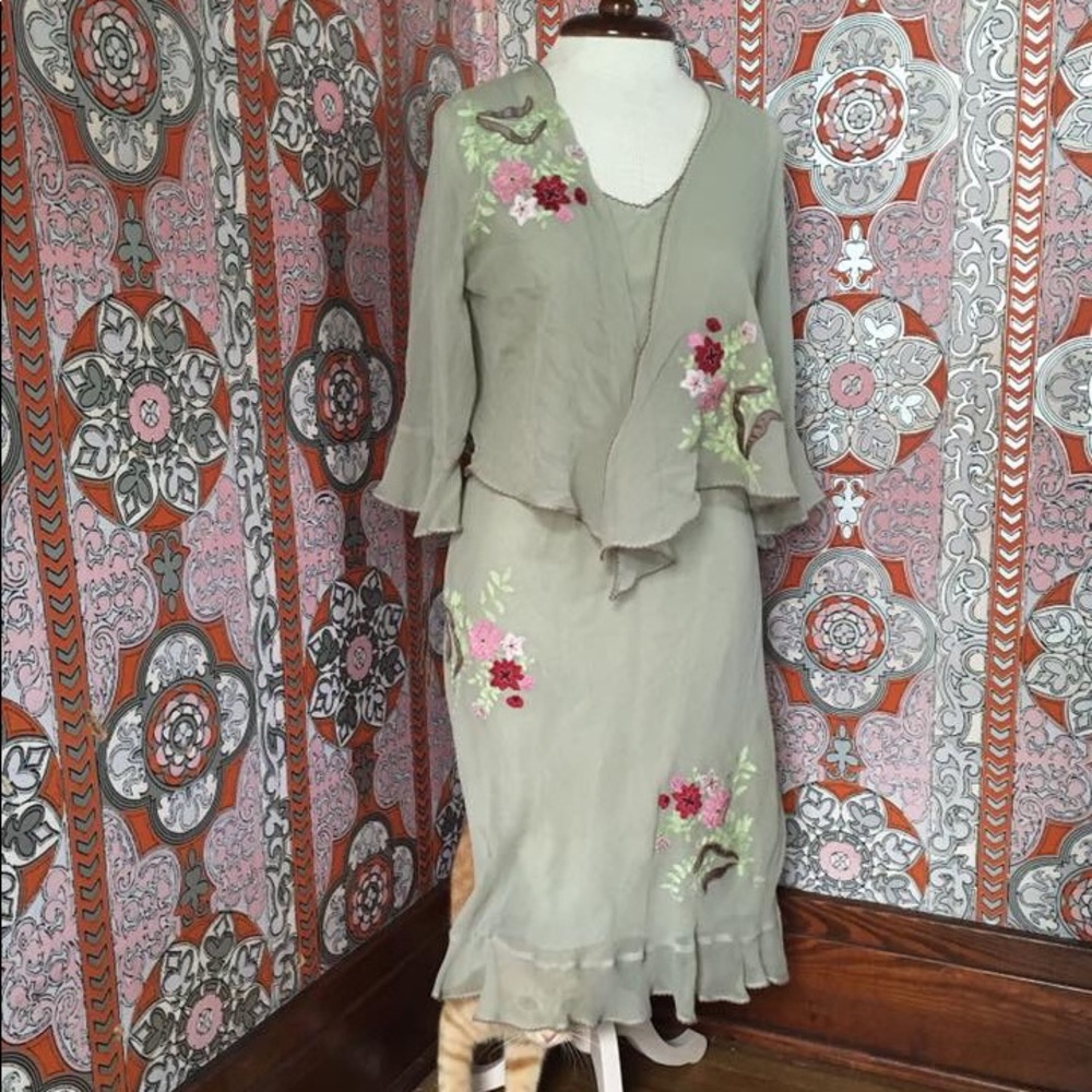 Vintage silk two piece set